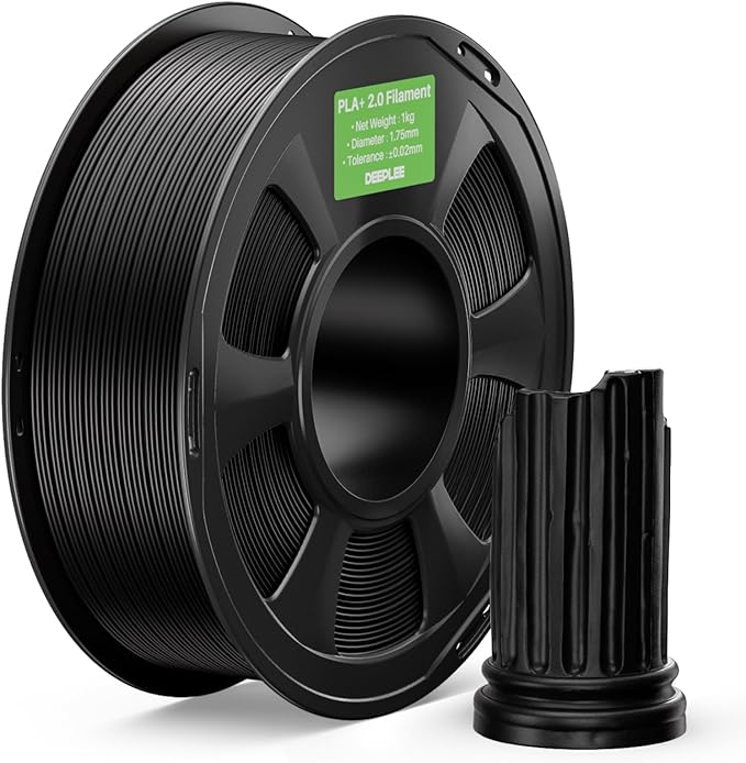 PLA+ 2.0 Filament 1.75mm, Stronger Toughness 3D Printer Filament, Black 1KG, Upgrade PLA Plus 3D Printer Filament, High Speed PLA+ Filament for Most FDM 3D Drucker