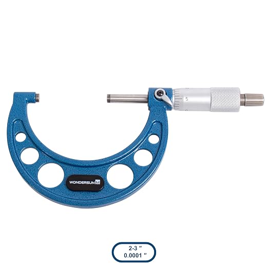 6 Pcs Outside Micrometer Set, Professional Precision Machinist Tool, 0-1"/1-2"/2-3"/3-4"/4-5"/5-6" Measuring Range, 0.0001" Graduation, Professional Accuracy for Metalworking & Engineering