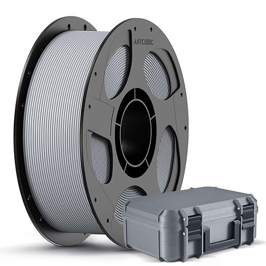 ANYCUBIC Carbon Fiber PLA Filament 1.75mm, PLA-CF Enhanced Rigidity 3D Printer Filament, Matte Texture, 1KG Reusable Spool, Fish Scale White