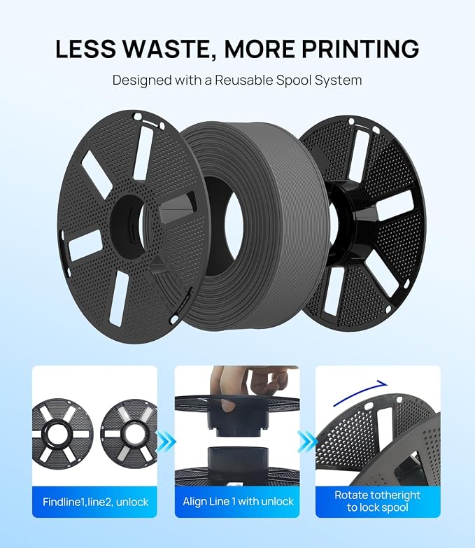 JAYO Orange PLA 3D Printer Filament 1.75mm, 1.1kg Reusable Spool | ±0.02mm Accuracy, Neatly Wound, Vacuum Sealed, Smooth Extrusion, Fit Most FDM 3D Printer