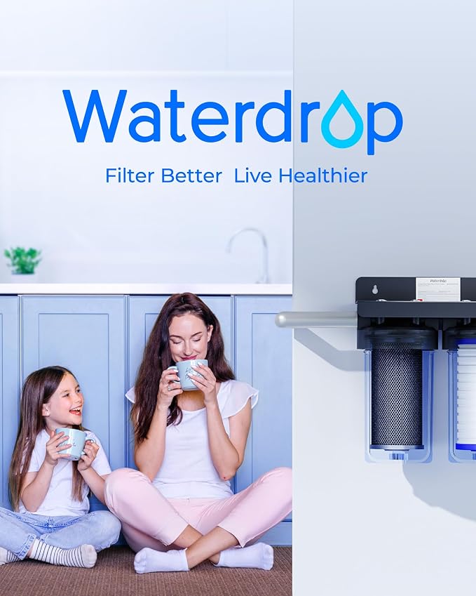 Waterdrop WF10BG Whole House Water Filter, Compatible with WHF21-BG, GE GXWH40L, FXHTC, Ispring, Culligan® RFC-BBSA, Whirlpool®, Any 10" x 4.5" System, Reduces Chlorine, Taste, Odor