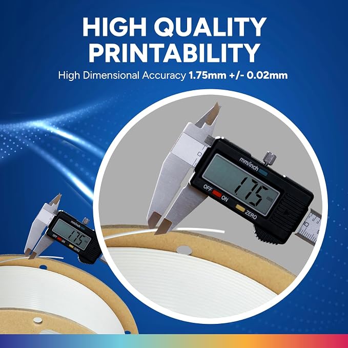 OVERTURE 4KG Bundle PLA Plus (PLA+) Filament 1.75mm, Stronger & More Durable, Professional Toughness 3D Printer Filament 1kg (2.2lbs) 4 Pack, High Precision +/- 0.02mm, Tangle-Free (White*4)