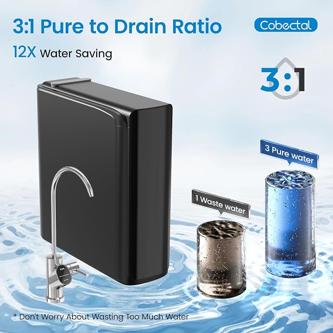 Genuine RO2 Water Filter Replacement for Cobectal K8B Under-Sink Reverse Osmosis Water Filter System, Reduces PFAS, PFOA/PFOS, Chlorine, Lead, 24-month Lifetime, 1 Pack