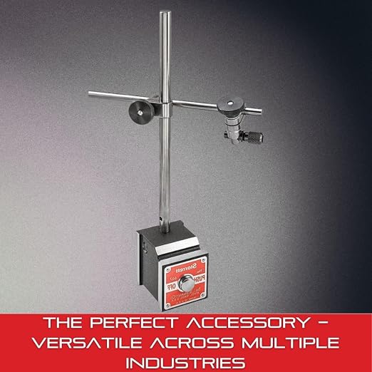 Starrett Magnetic Base Indicator Holder - Individual Component - Ideal for Woodworking and Metalworking - 3/8" Diameter, 7-7/16" Overall Length - 657G