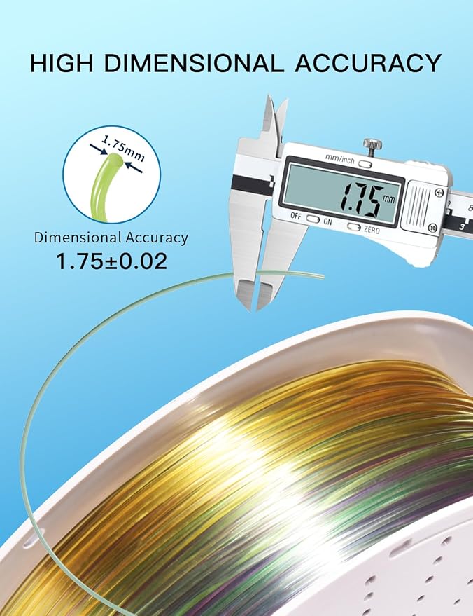 PINBALL Translucent PETG 3D Printer Filament 1.75mm ±0.02mm, Multicolor Transparent Rainbow Filament, Clear PETG Filament, 1KG/2.2lbs
