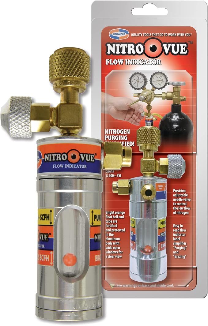 Uniweld NV1 NitroVue Nitrogen Flow Indicator, gold/silver, 7.7 oz.