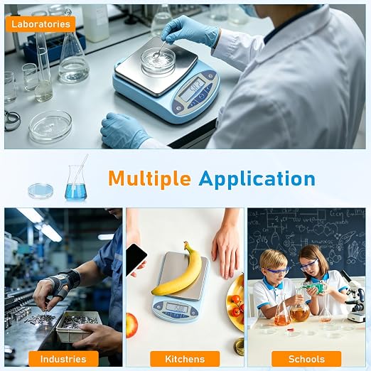 Digital Lab Scale 6000g x 0.01g High Precision Analytical Balance, Electronic Precision Scale 0.01g Accuracy for Laboratory Kitchen Jewelry Scientific Weighing with 2 x 500g Calibration Weights