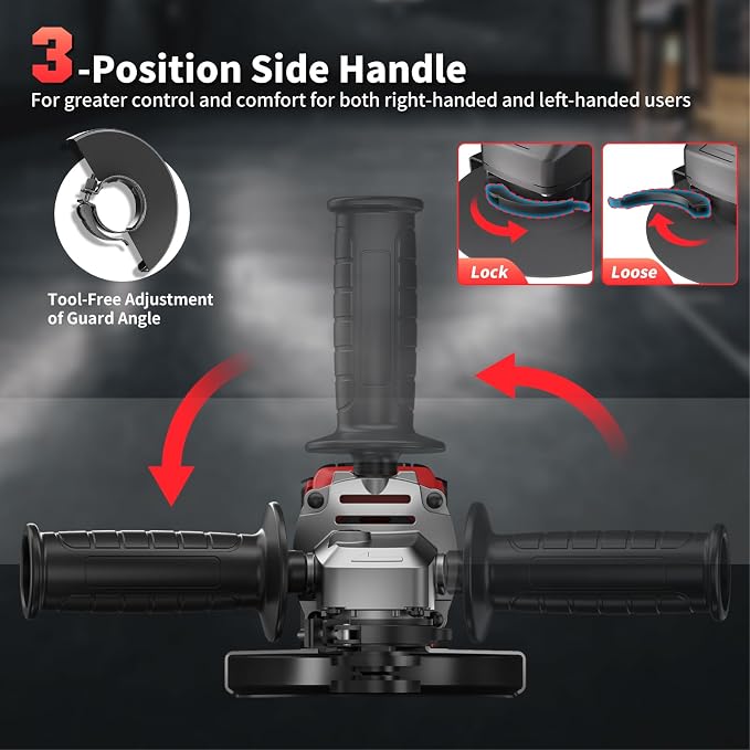 Angle Grinder 4-1/2" Cordless for Milwaukee 18V/M18 Battery, 6 Variable Speed Power Grinder, Brushless Angle Grinder Power Tools For Cutting Grinding Polishing (Tool Only)