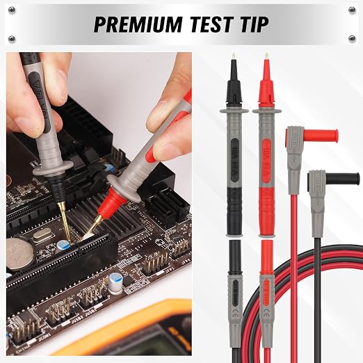 SWANLAKE 27-Piece Multimeter Test Leads Set, CAT.III 1000V / CAT.IV 600V Multimeter Probes with Alligator Clips, Needle Probe, Replaceable Probe Accessories, Soft PVC Volt Meter Lead