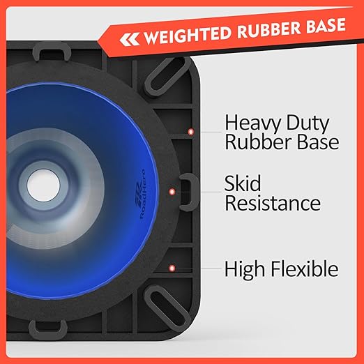 RoadHero 4 Pack Traffic Safety Cones 18 Inch with Black Weighted Base, Plastic PVC Blue Traffic Cone with Reflective Collar for Parking Lot, Construction Events, Road Safety