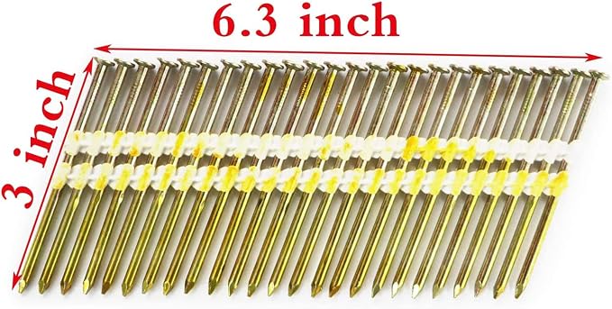 3 Inch Framing Nails, 21 Degree EG Smooth Shank Plastic Collated Nails for Framing Nailer, 3 x .131(500 per Box)