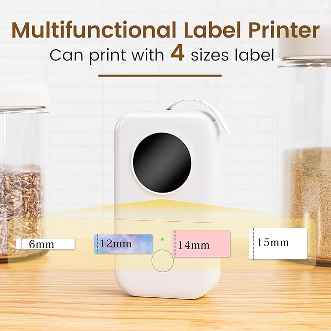 Phomemo D30 Label Maker with 3 Tapes, Bluetooth Wireless Mini Pocket Smartphone Label Maker Machine, Small Thermal Printer Rechargeable Labeler for Home Office Labeler, Works with Tablet, Phones