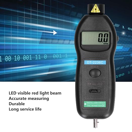 DT2236C Digital Photo Tachometer Pocket Rotation Speed Tester 0.5-19999 RPM Non Contact 2.5-99999 RPM