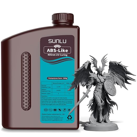 SUNLU Upgraded 2000G ABS Like Resin for 3D Printer, 405nm UV-Curing Resin LCD/DLP/SLA 3D Printers, 3D Printer Resin Fit Most Brand, Dark Grey 2kg