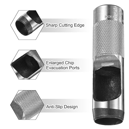 HARFINGTON Leather Round Hole Punch, 22mm Hollow Hole Puncher Cutter Carbon Steel Circle Hole Punching Cutting Tool for Belt/DIY Leather Craft