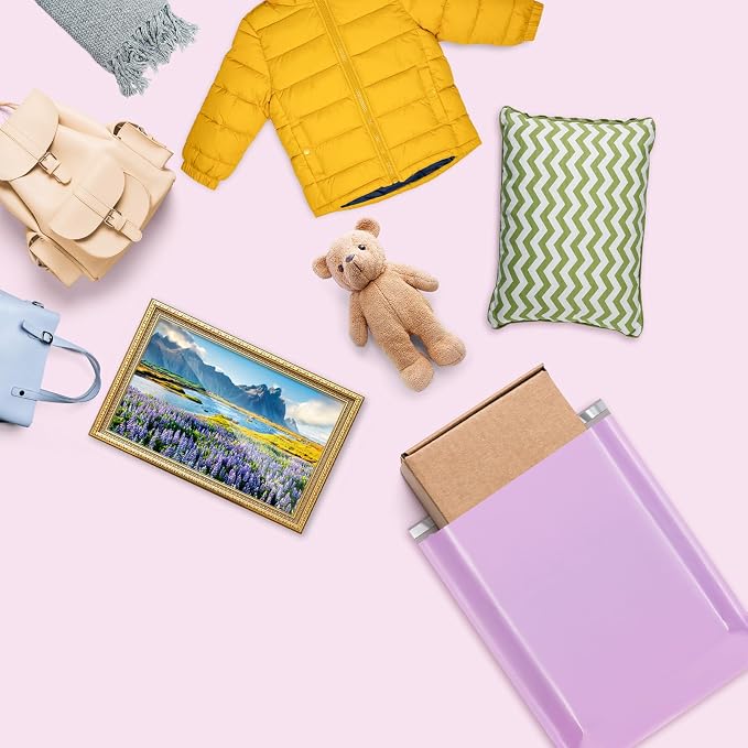 Fuxury Large Poly Mailers 24x24'' 100Pcs, Shipping Bags for Clothing Purple | Strong Adhesive Shipping Envelopes for Small Business Suppliers, Self Seal Mailers Poly Bags Mailing Bags