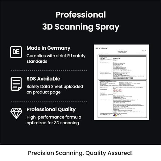 Revopoint 3D Scanning Spray for 3D Scanners, No Cleaning Needed, for Transparent, Reflective or Highly Textured Surfaces Objects, 500ml, AB6