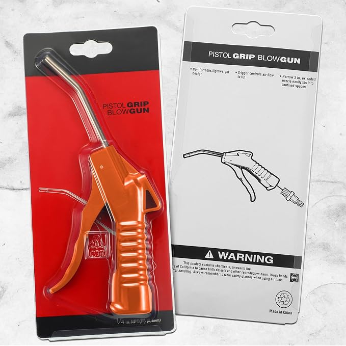 Honoson 2 Pcs Air Nozzle Blower Gun Pistol Grip Air Blow Tool Compressor Accessories for Industrial Household Mechanics (Orange)