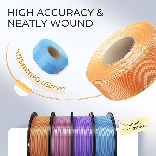 Official Creality PETG 3D Printer Filament 1.75mm 1KG (2.2lbs), High Precision, Strong Toughness, Odorless, Better Flow, Moistureproof 3D Printing CR PETG Filament, Translucent Light Purple