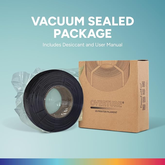 OVERTURE 4KG Bundle High Speed PLA Filament Refill 1.75mm 3D Printer Filament, 4 Pack 1kg (2.2lb) Refilament for Bambu Lab Reusable Spool, Fit Most FDM 3D Printers (Black+White+Red+Green)