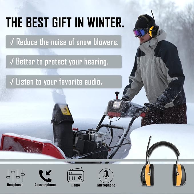 ZOHAN AM/FM Radio Headphone with Digital Display,Ear Protection Noise Reduction Earmuffs,Comfortable Hearing Protector