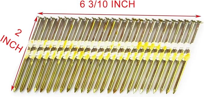 2 Inch Framing Nails, 21 Degree EG Smooth Shank Plastic Collated Nails for Framing Nailer, 2 x .113,(1000 per Box)
