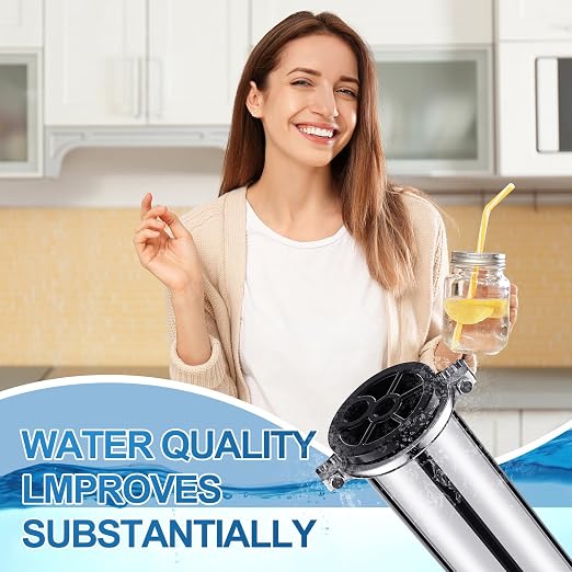 Blulu 304 Stainless Steel Reverse Osmosis Compatible with 4040 Membrane Housing Heavy Duty 4"x40" Commercial Ro Membrane Pressure Vessel Good for Industrial Use
