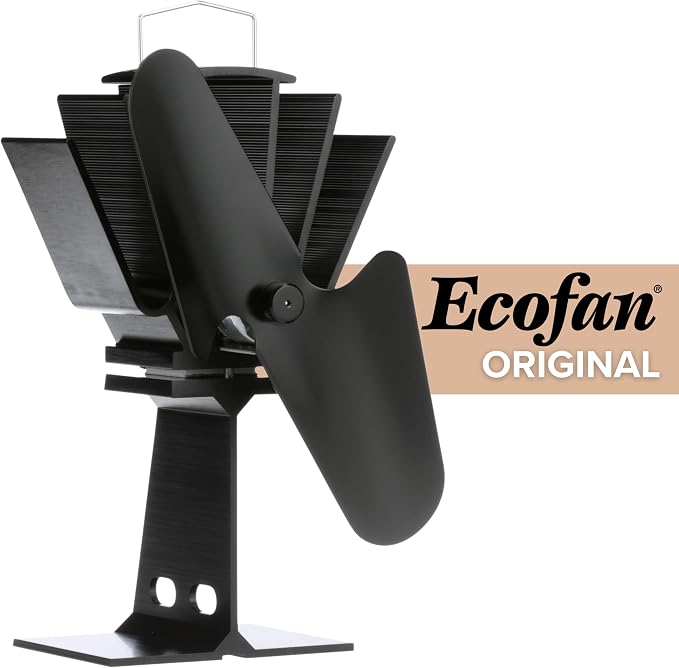 Ecofan Original Heat Powered Stove Fan - Powerful Classic Design, High Performance, Perfect for Wood Stoves, 100 CFM - Circulates Warm Air Efficiently & Reduces Fuel Cost