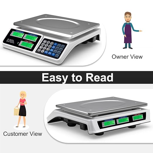 Goplus 66lb Price Computing Scale, Digital Commercial Food Produce Scale with Stainless Steel Large Platform, Counting Function for Farmer Market, Kitchen, Meat Shop, Deli