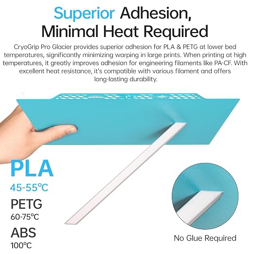 BIQU CryoGrip Pro Glacier Build Plate 235x235mm, for Adventurer 5M Pro/5X/Ender 3 V3 SE/3 V3/3 V2/3 S1 Pro/3 V2 Neo/3 Pro/Ender 5 Pro/Kobra 2 Pro/Neptune 3 Pro/4, Low Temperature Printing