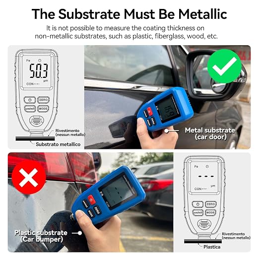 Car Coating Thickness Meter, Paint Mil Thickness Gauge,Blue | For Used Car Buyers, Check Original Coating, Auto Paint Meter