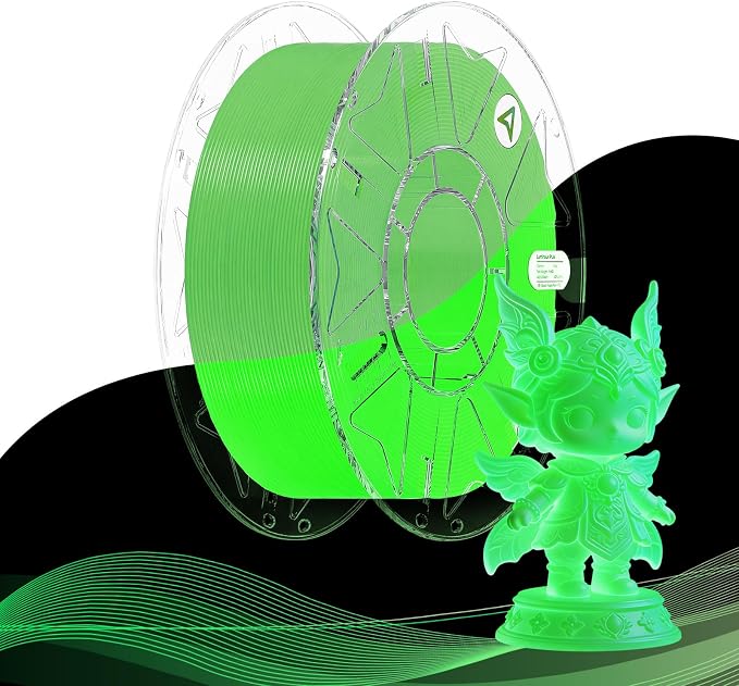 Creality 3D Printer Luminous RFID Filament, Hyper RFID PLA Filament 1.75mm for 3D Printing, Glow in The Dark Filament, Bright Long-Lastin, 1KG(2.2 lbs) Spool (Green)