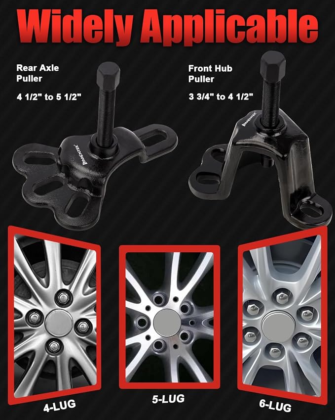 9-Way Slide Hammer Puller Set, Front Wheel Hub Remover & Rear Wheel Axle Removal Tool, Heavy Duty Bearing Puller Set with Carry Box