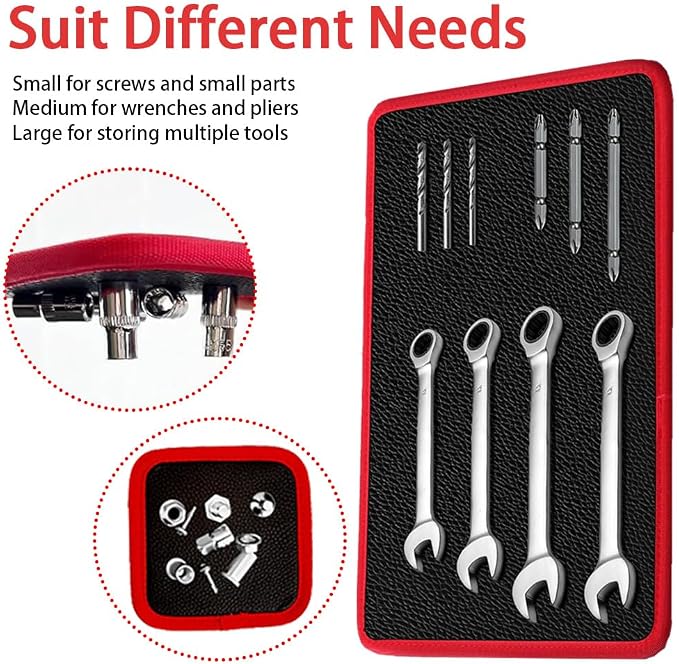 Flexible Magnetic Tool Mat Set for Mechanics,Foldable Magnetic Tool Holder | Upgraded 3 Pack Magnetic Pads for Tools,3 Sizes Magnetic Parts Tray Pad for Automotive Repair,Garage,Workshop & DIY Projects
