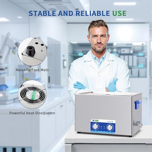 DK SONIC Ultrasonic Cleaner,30L 600W Sonic Cleaner with Heater&Mechanical Timer,Ultrasonic Carburetor Cleaner for Cleaning Gun,Engine,Carburetors,Chains(Include Basket)