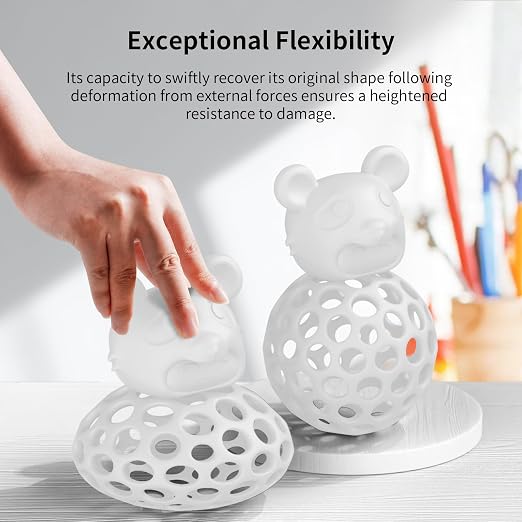 ANYCUBIC Ultra Tough Resin, 3D Printer Resin with Strong Impact Resistance and High Flexibility, Suitable for Direct Use or as an Additive, Wide Compatible for LCD Resin 3D Printers (White, 1kg)
