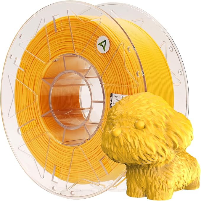 Creality Hyper PLA Filament 1.75mm, RFID 3D Printer Filament for High-Speed Printing up to 600mm/s, ±0.03mm Accuracy, 1KG/Spool (2.2lbs), 3D Printing Filament for Most 3D Printers (Golden Yellow)