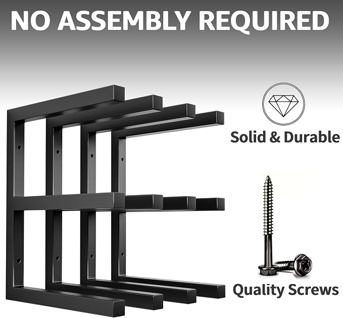 YYR 4 Layer Power Tool Organizer 16 Inch 4 Slots & Heavy Duty 4-Level Lumber Storage Rack Wall Mount