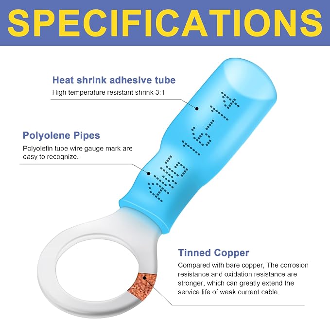 haisstronica Crimping Tool for Heat Shrink Connectors Set with 280PCS AWG 22-10 Marine Grade Heat Shrink Wire Connectors and Wire Stripper