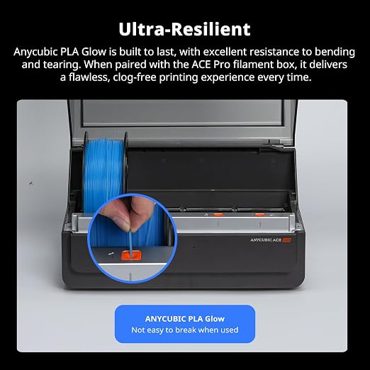 ANYCUBIC PLA 3D Printer Filament, Glow in The Dark, 3D Printing PLA Filament 1.75mm Dimensional Accuracy +/- 0.02mm, 1KG Reusable Spool (2.2 lbs), Yellow PLA, Glow Yellow