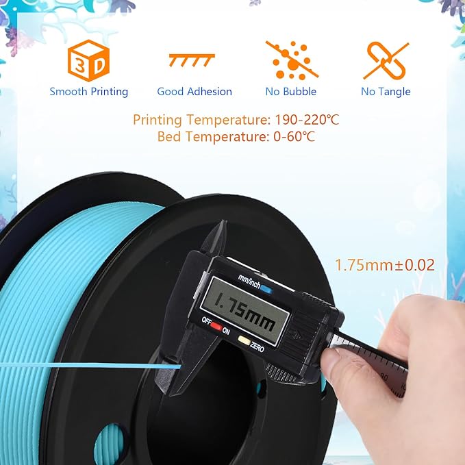 Pangda 3D Printer Filament Pla Bundle 1.75mm Multicolor, ±0.02mm Dimensional Accuracy, 3D Printing Filament for DIY Projects, Holiday Crafts(1.5 kg,Mermaid Color)