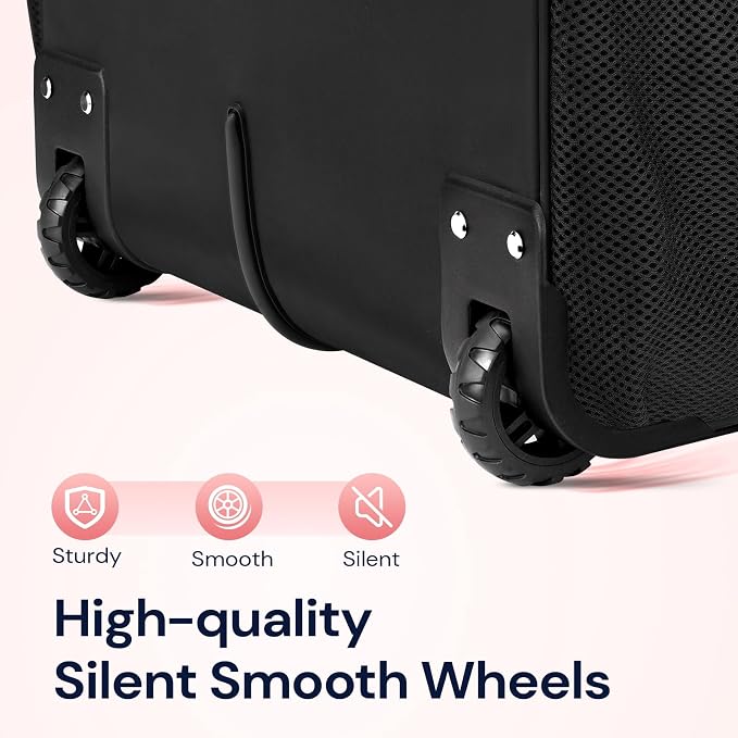 Ytonet Rolling Laptop Bag Women, Rolling Briefcase for Women, 17.3 Inch Laptop Bag with Wheels Rolling Computer Bag Laptop Case for Work Travel College Business Wife Mom Teacher, Black