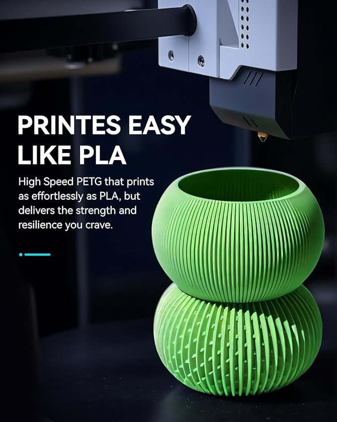 SUNLU High Speed PETG 3D Filament 1.75mm, 30mm/s - 600mm/s Print Range, High Flow Speedy 3D Printer Filament, Fit Most FDM Printers, Dimensional Accuracy +/- 0.02mm, 1kg Spool, (Yellow)