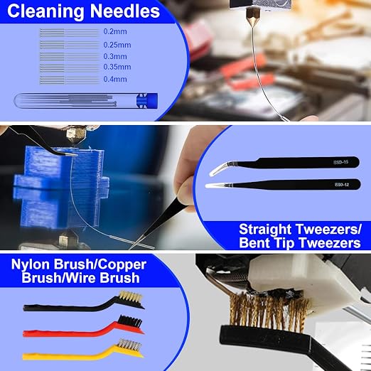 3D Printer Tool Kit, 105 Pcs 3D Printer Accessories Includes Deburring Tool, Removal Tools, Digital Caliper, Cutting Mat, Carrying Case, 3D Printing Tool Kit for Finishing, 3D Print Removing, Cleaning
