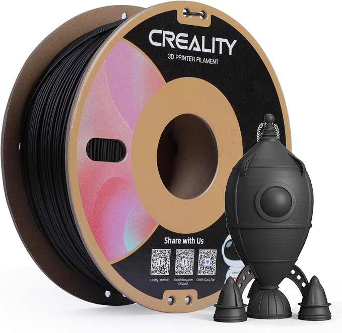 Creality PLA Matte 3D Printer Filament 1.75mm, Matte PLA 1kg Spool (2.2lbs), Dimensional Accuracy +/- 0.02 mm, Fits for Most FDM 3D Printers (Matte Black)