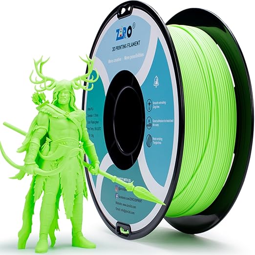 ZIRO Matte PLA Filament, 1.75mm 3D Printer Filament Shine-Free Finish, Pastel Colors PLA Series, 1kg/2.2lbs Spool, Dimensional Accuracy +/- 0.03mm, Fit Most FDM 3D Printers, Pastel Green(Matte)