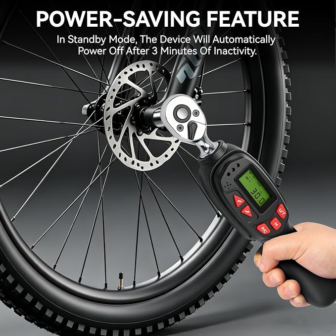 DISEN 1/4 inch Digital Torque Wrench Set with 13pcs Sockets & Extension Bar, 5-25 N.m / 3.7-18.4 Ft.lb, ±2% Accuracy, 3 Modes (Track/Peak/Pre), 5 Units, LED & Buzzer, for Auto Motorcycle Bike DIY