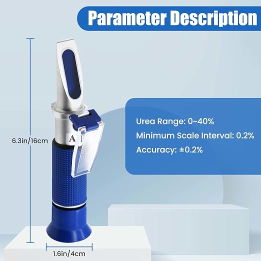 DEF Refractometer 0-40% AdBlue Diesel Exhaust Fluid Urea Concentration Refractometer Hand Held Refractometer with ATC for Automotive Diesel, Made of Copper Not Cheap Aluminum (Model AMR001)