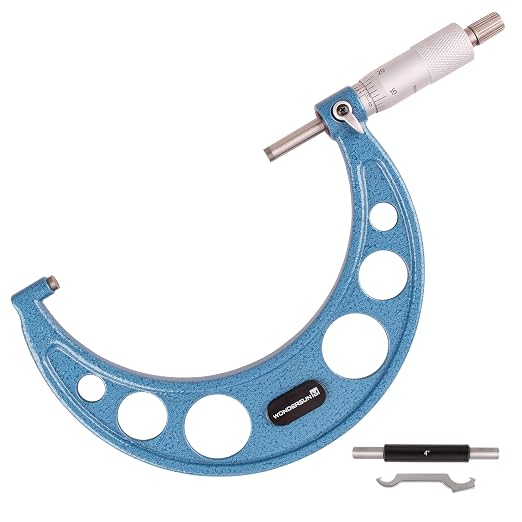 Outside Micrometer 4-5" Measuring Range,0.0001" Graduation for Machinists,Professional Precision Tool for Accurate Measurements