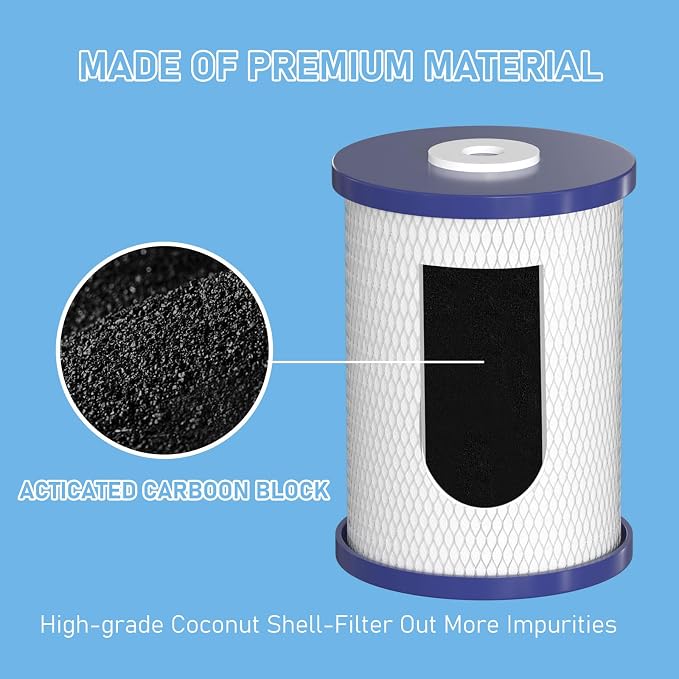 0.5 Micron Coconut Shell Activated Carbon Water Filters Compatible with Royal Prestige Frescapure 4000, 4500, 5000, 6000 CT, 6000 UC, WF0705 Water Filter Systems, 750 GPD Life Span - Pack of 2